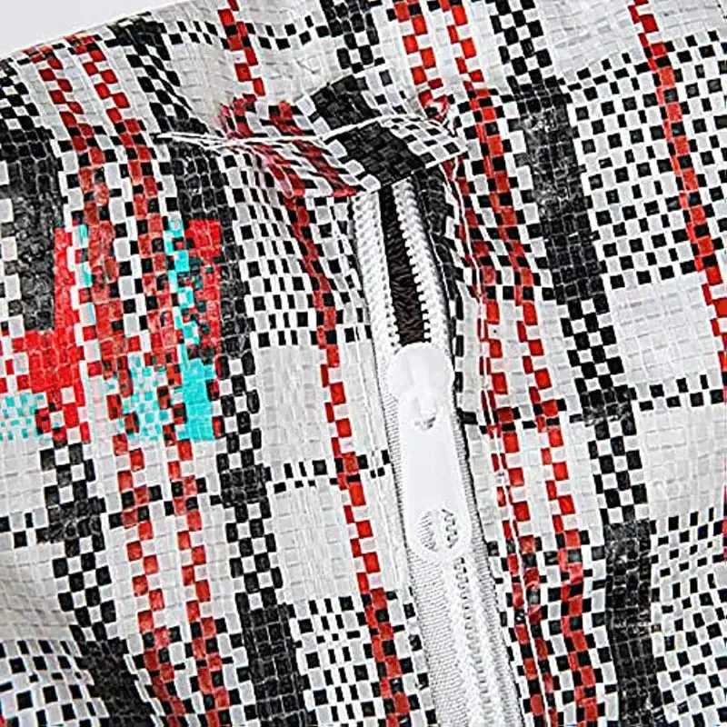 12x Large Stripe Bag Packing Storage Strip Zip Shopping Travel Check House Moving 78cm x 90cm x 25cm