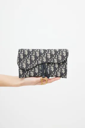 2020 Navy & Beige Saddle Pouch Crossbody Bag