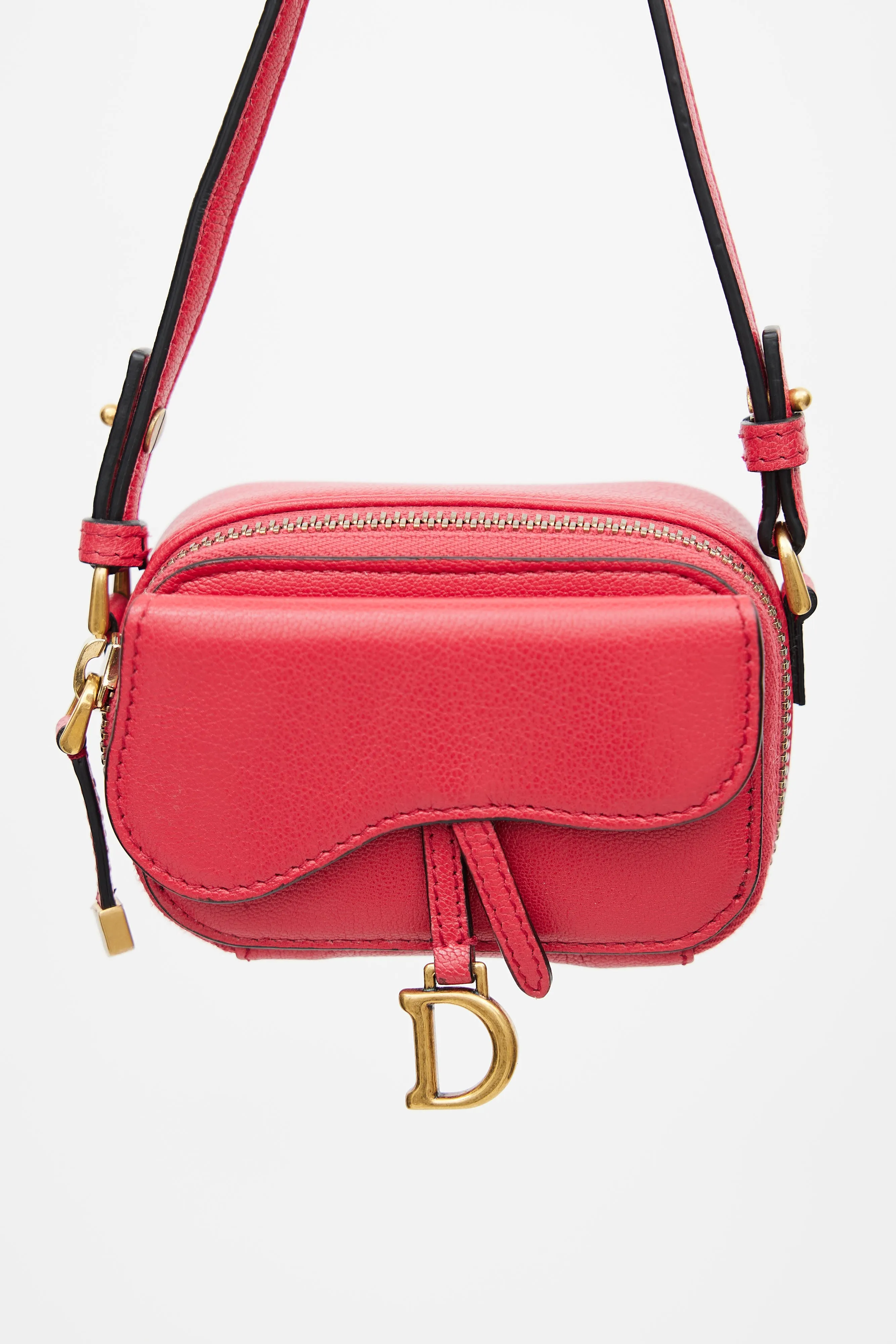 2021 Red Mini Saddle Crossbody Pouch