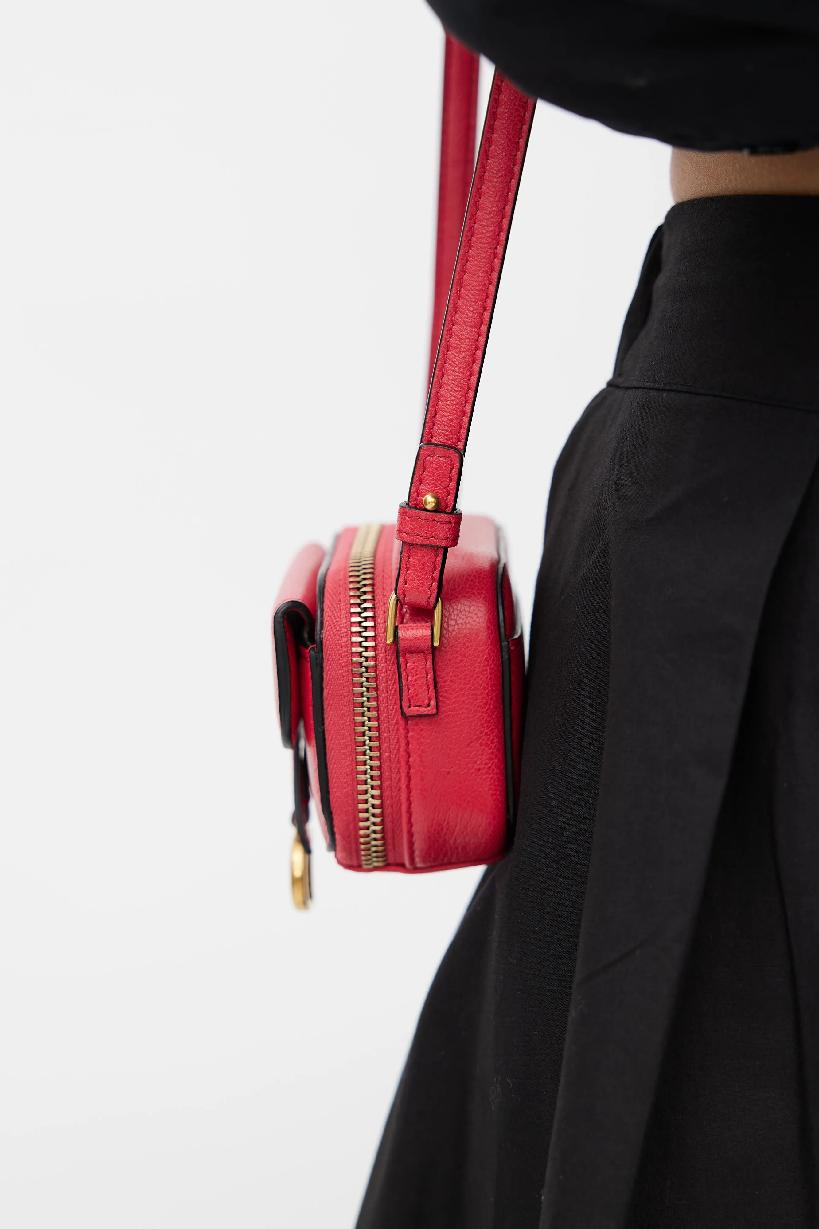 2021 Red Mini Saddle Crossbody Pouch