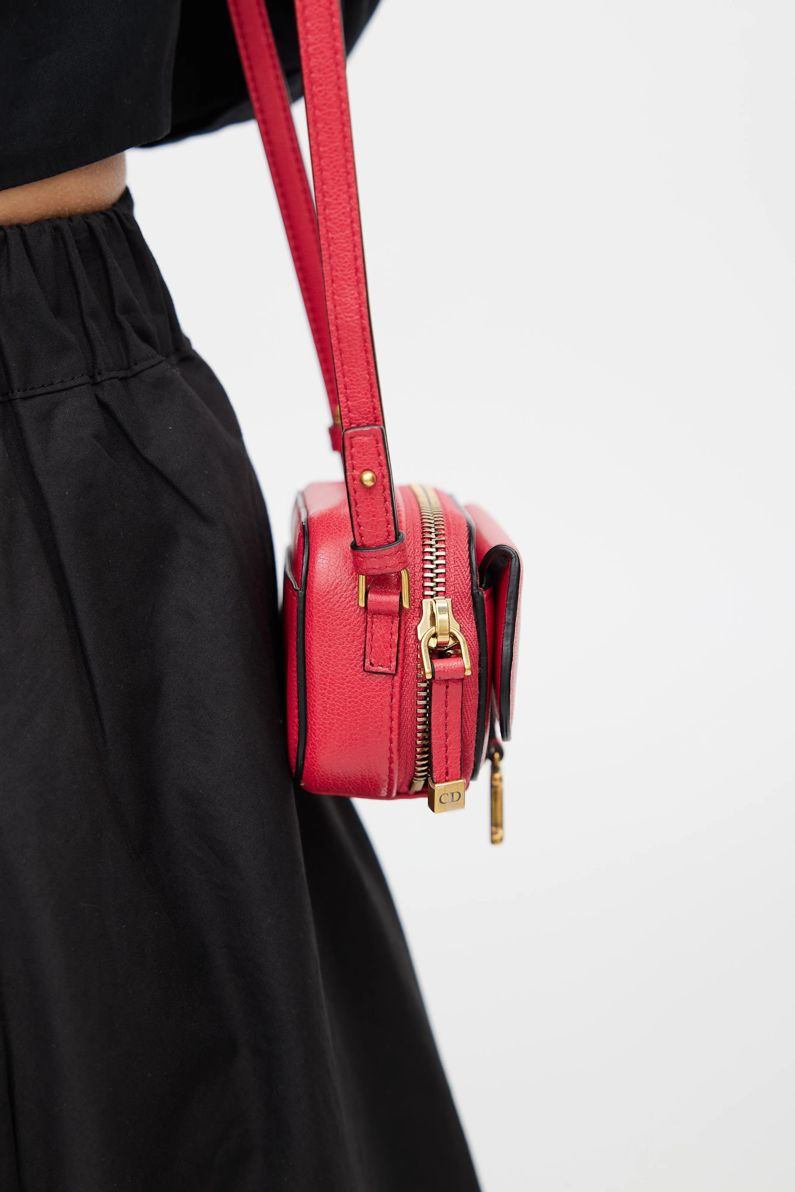 2021 Red Mini Saddle Crossbody Pouch