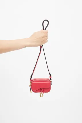 2021 Red Mini Saddle Crossbody Pouch