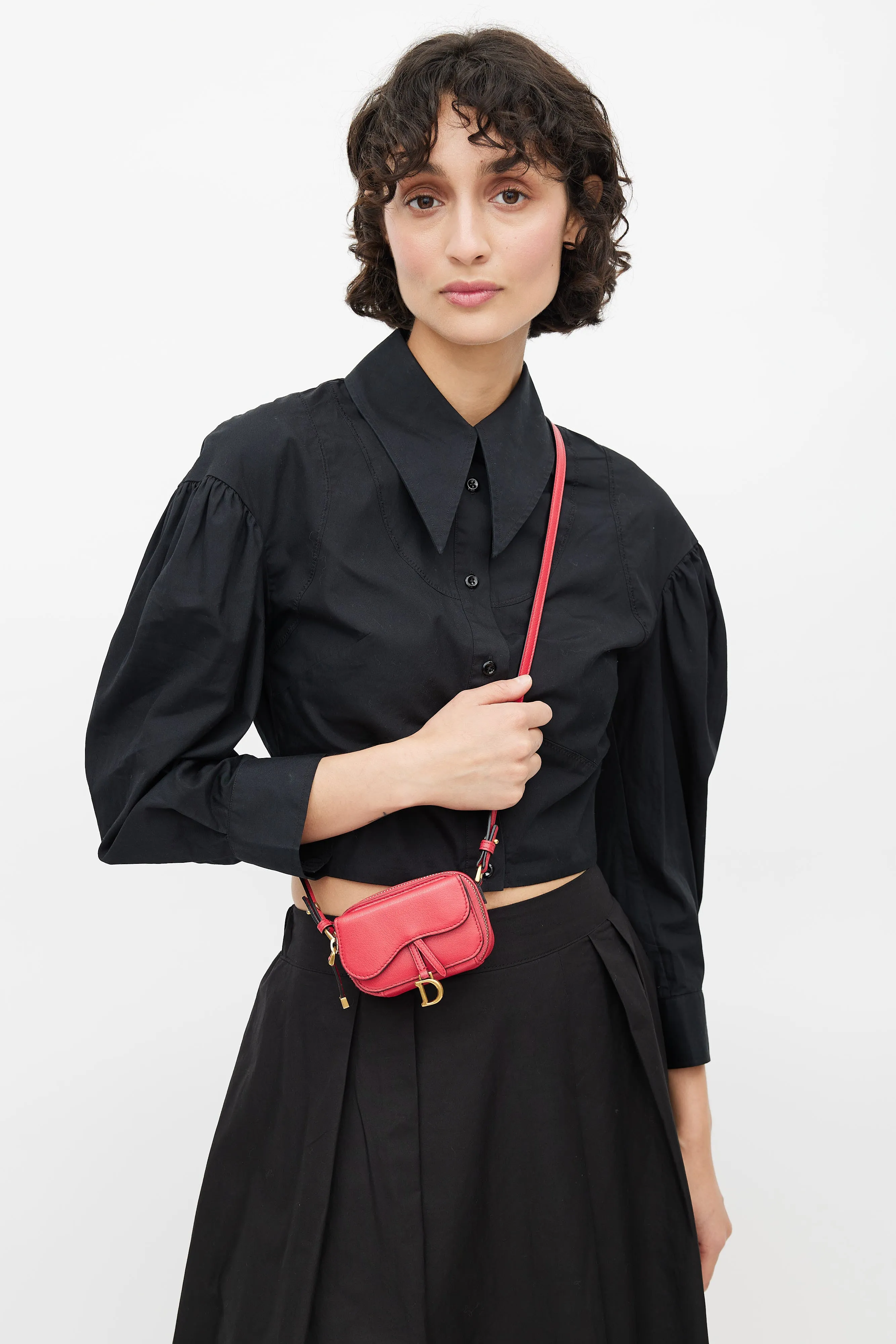 2021 Red Mini Saddle Crossbody Pouch