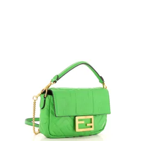 Baguette NM Bag Zucca Embossed Leather Mini