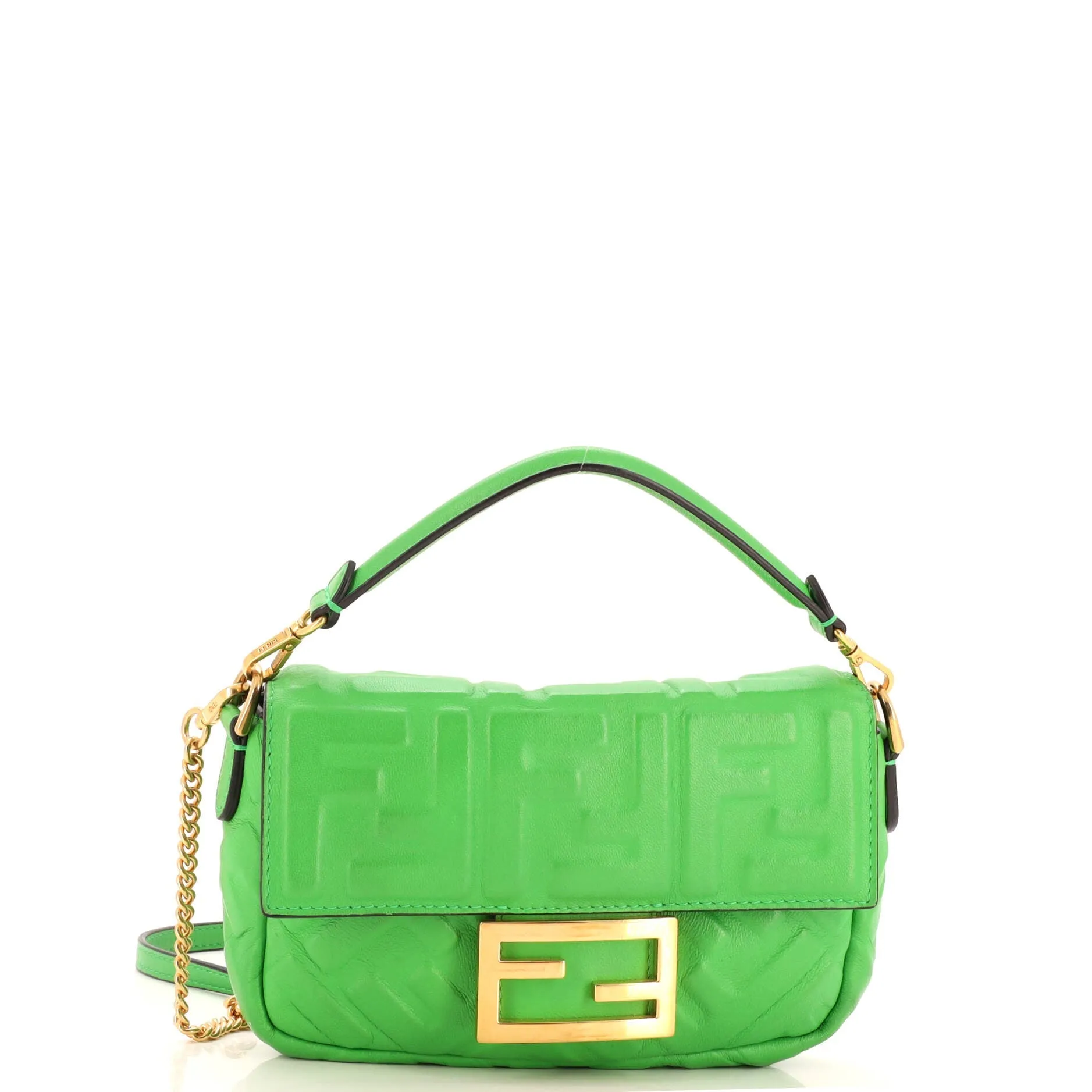 Baguette NM Bag Zucca Embossed Leather Mini