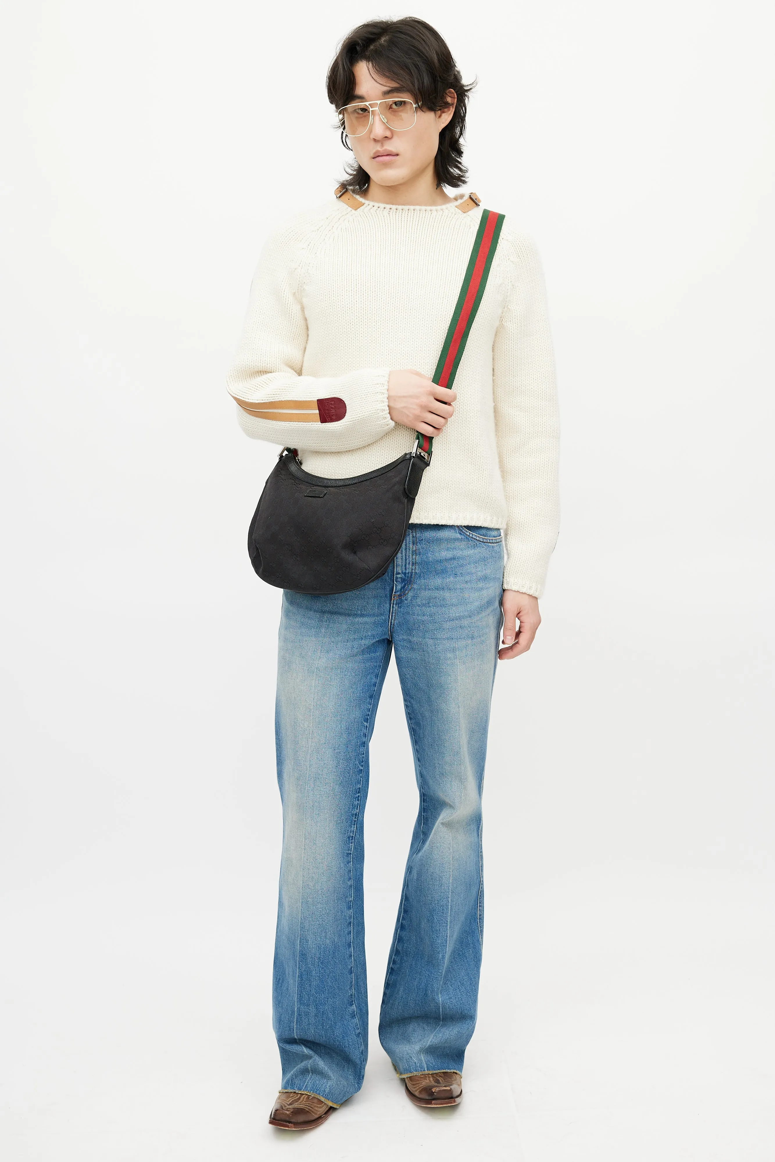 Black & Multicolour Monogram Saddle Messenger
