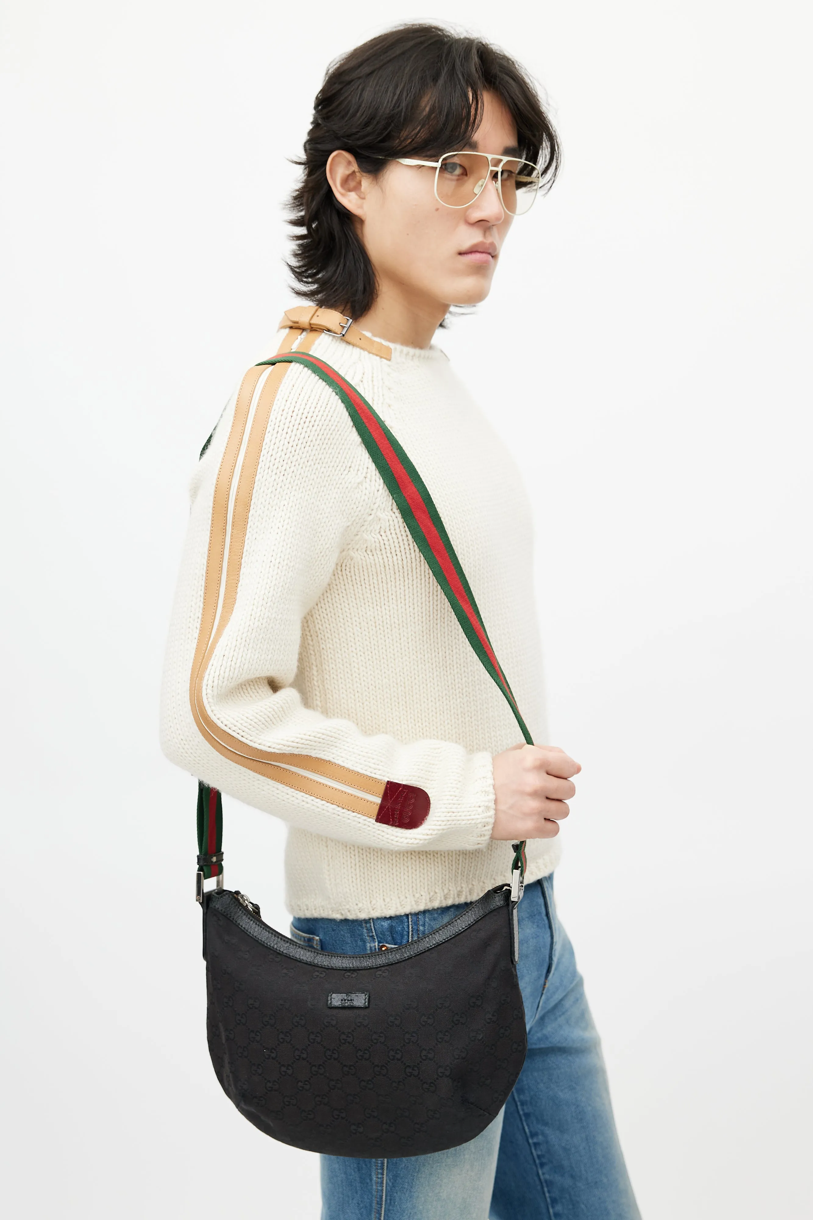 Black & Multicolour Monogram Saddle Messenger