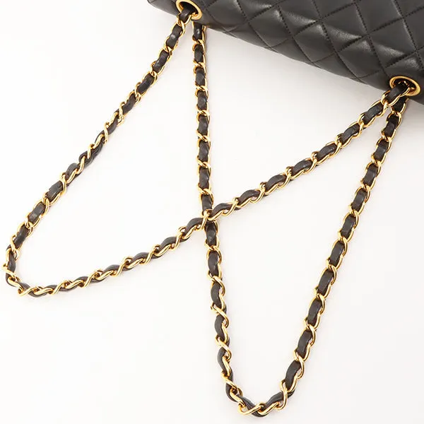 Chanel 1992 Made Paris Limited Design Flap Chain Bag Black