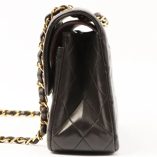 Chanel 1992 Made Paris Limited Design Flap Chain Bag Black