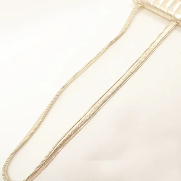 Chanel Around 1995 Made V Flap Mademoiselle Stitch Shoulder Bag Gold