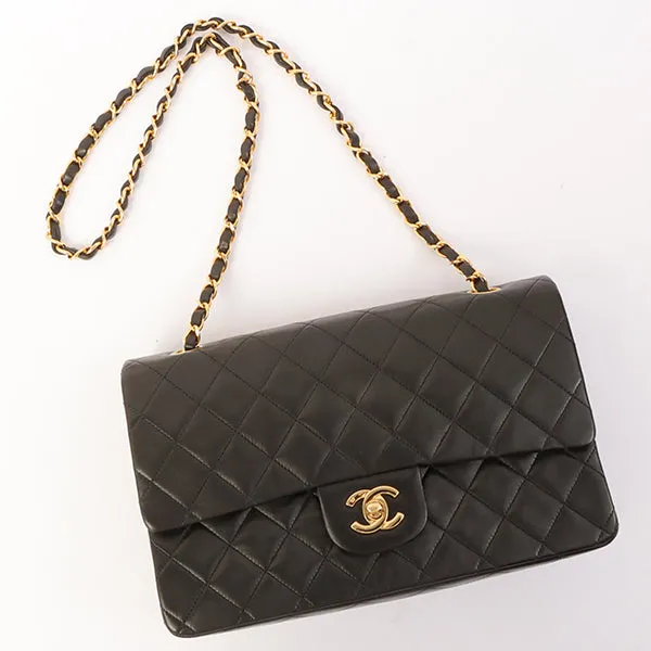 Chanel Around 1998 Made Classic Flap Chain Bag 25Cm Black