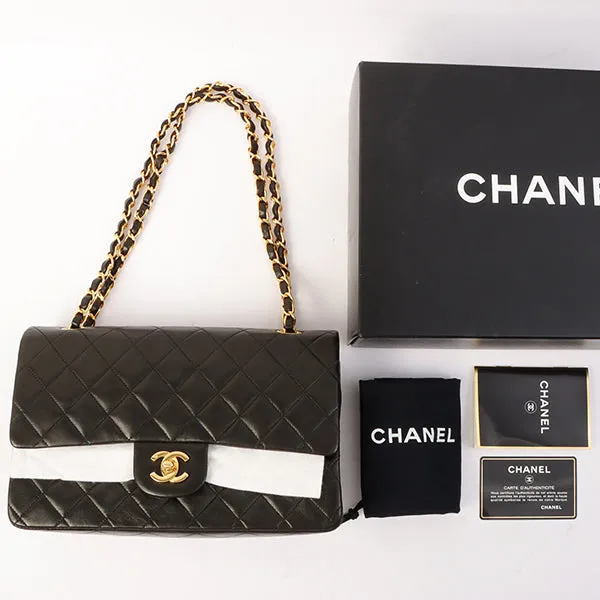 Chanel Around 1998 Made Classic Flap Chain Bag 25Cm Black