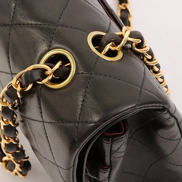 Chanel Around 1998 Made Classic Flap Chain Bag 25Cm Black