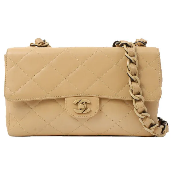 Chanel Around 2000 Made Classic Flap Acrylic Chain Bag 25Cm Beige