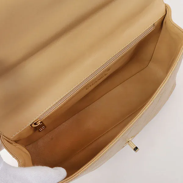 Chanel Around 2000 Made Classic Flap Acrylic Chain Bag 25Cm Beige