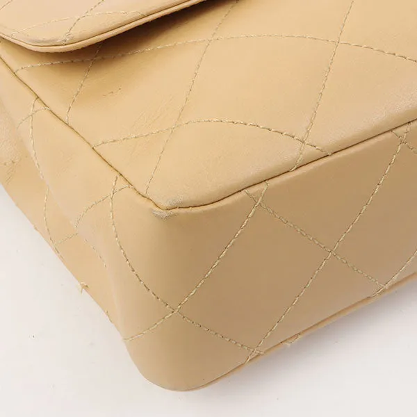 Chanel Around 2000 Made Classic Flap Acrylic Chain Bag 25Cm Beige