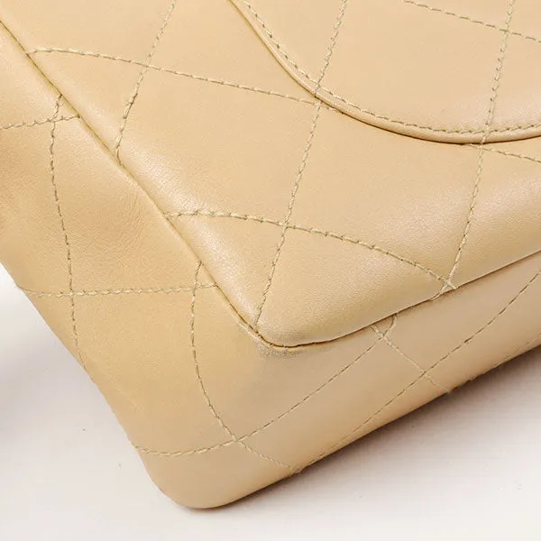 Chanel Around 2000 Made Classic Flap Acrylic Chain Bag 25Cm Beige
