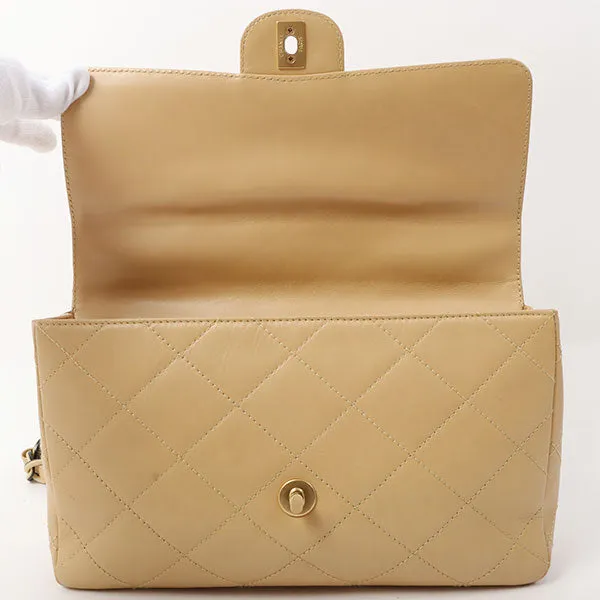 Chanel Around 2000 Made Classic Flap Acrylic Chain Bag 25Cm Beige
