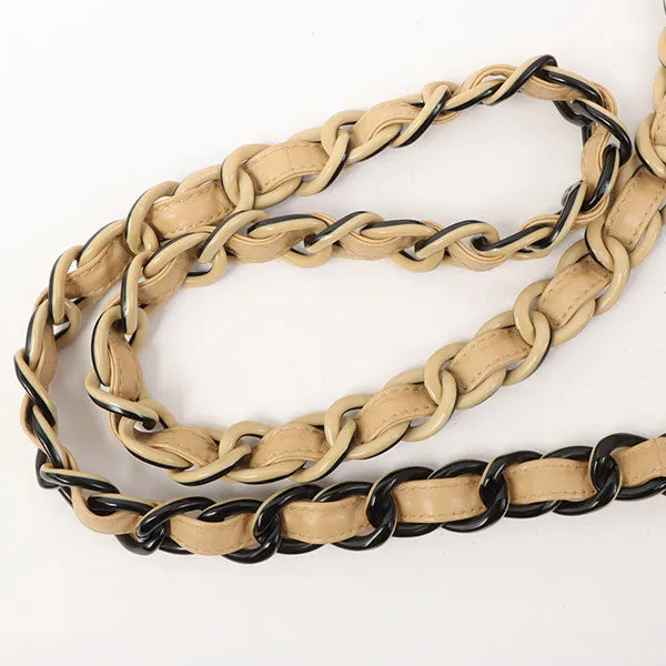 Chanel Around 2000 Made Classic Flap Acrylic Chain Bag 25Cm Beige