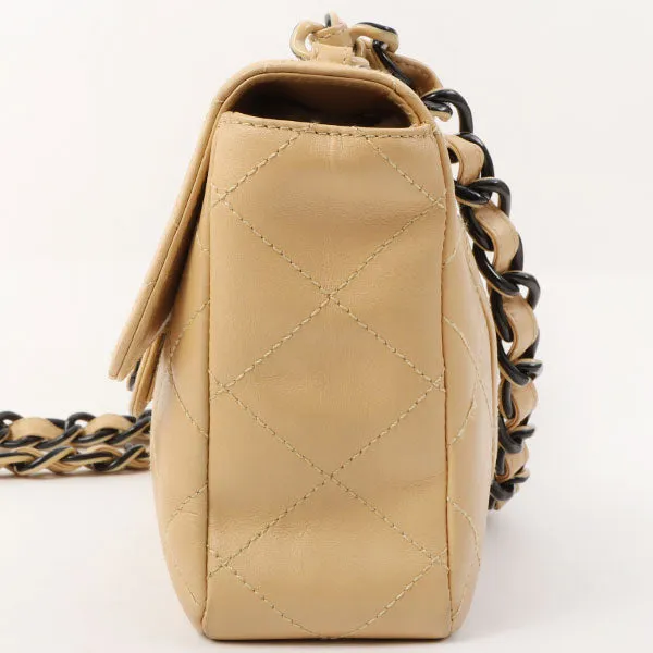 Chanel Around 2000 Made Classic Flap Acrylic Chain Bag 25Cm Beige