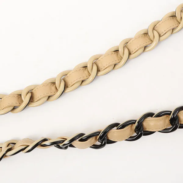 Chanel Around 2000 Made Classic Flap Acrylic Chain Bag 25Cm Beige