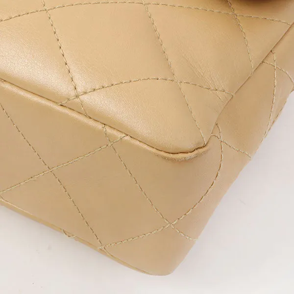 Chanel Around 2000 Made Classic Flap Acrylic Chain Bag 25Cm Beige
