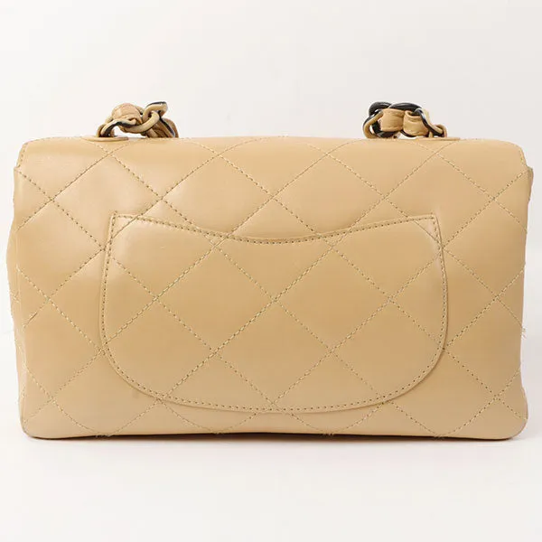 Chanel Around 2000 Made Classic Flap Acrylic Chain Bag 25Cm Beige