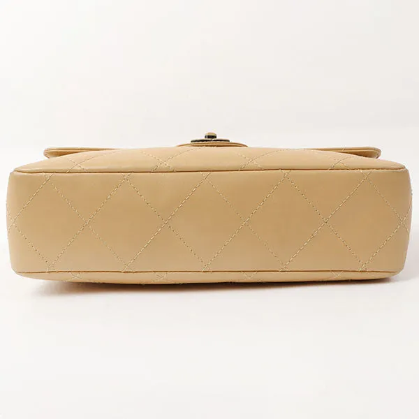 Chanel Around 2000 Made Classic Flap Acrylic Chain Bag 25Cm Beige