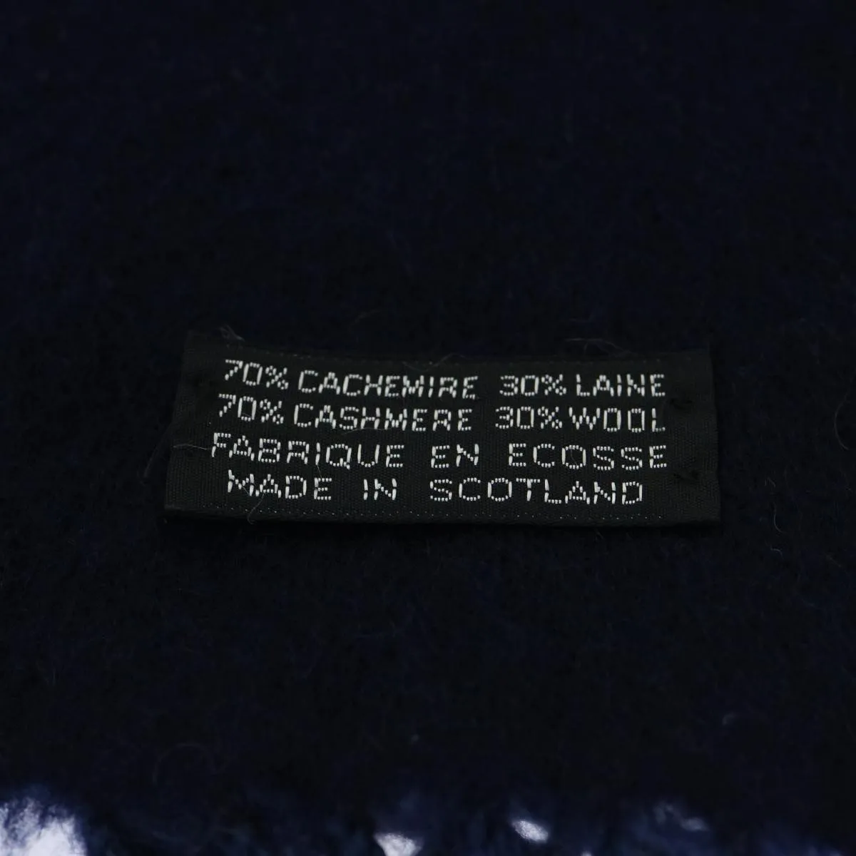 CHRISTIAN DIOR Scarf Cashmere Wool Navy Auth ep1578