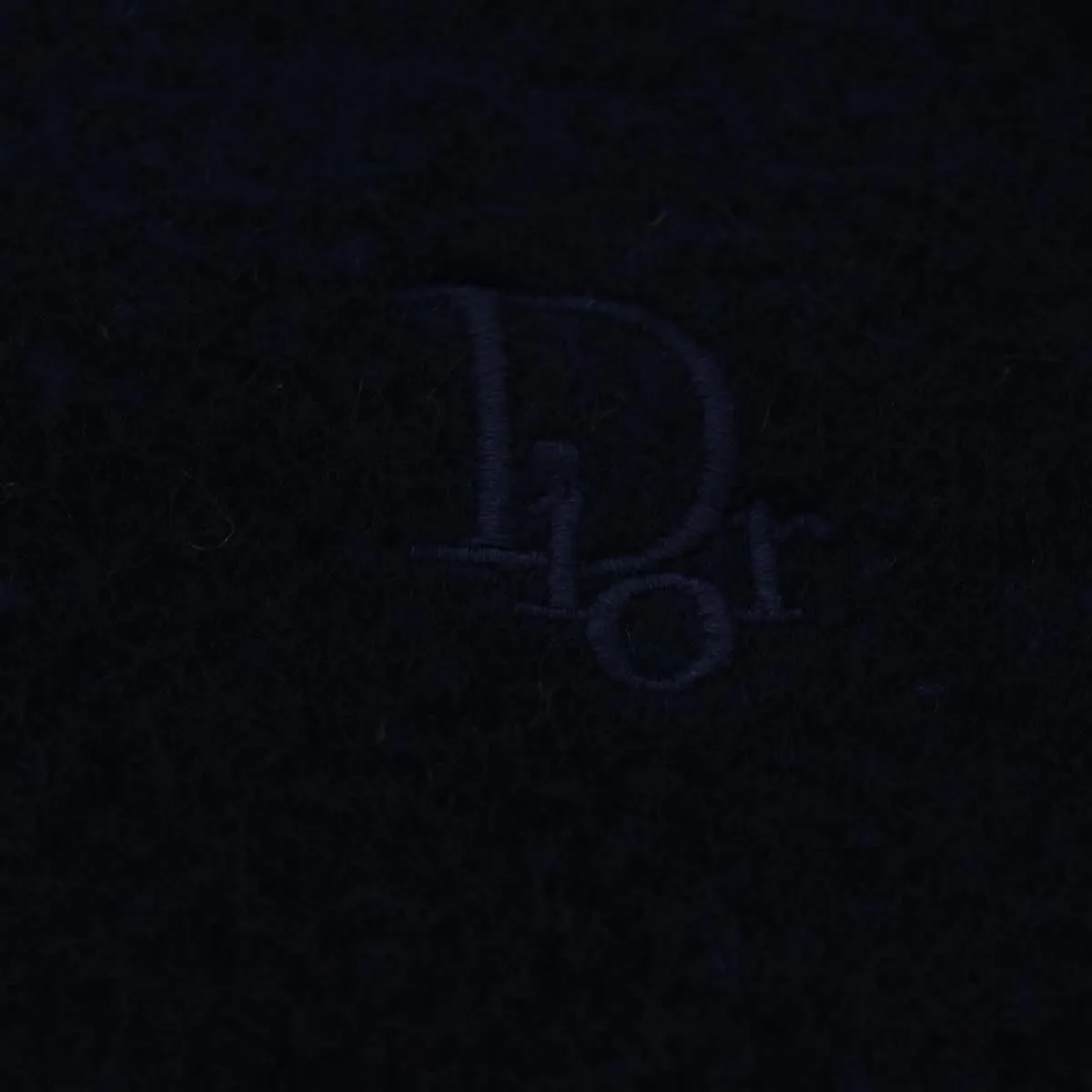 CHRISTIAN DIOR Scarf Cashmere Wool Navy Auth ep1578
