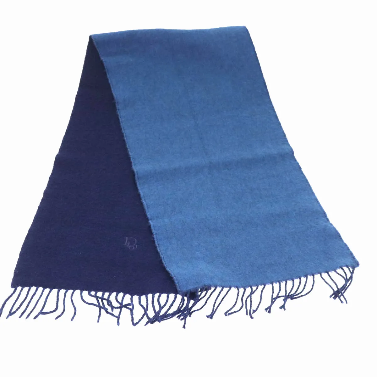 CHRISTIAN DIOR Scarf Cashmere Wool Navy Auth ep1578
