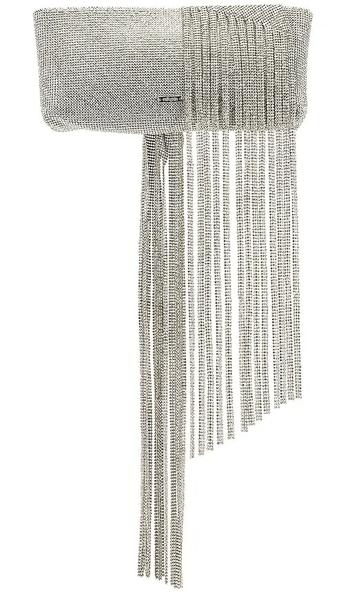 Cult Gaia Banu Mini Fringe Clutch in Metallic Silver