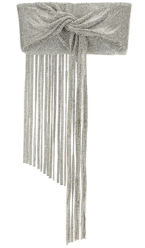Cult Gaia Banu Mini Fringe Clutch in Metallic Silver