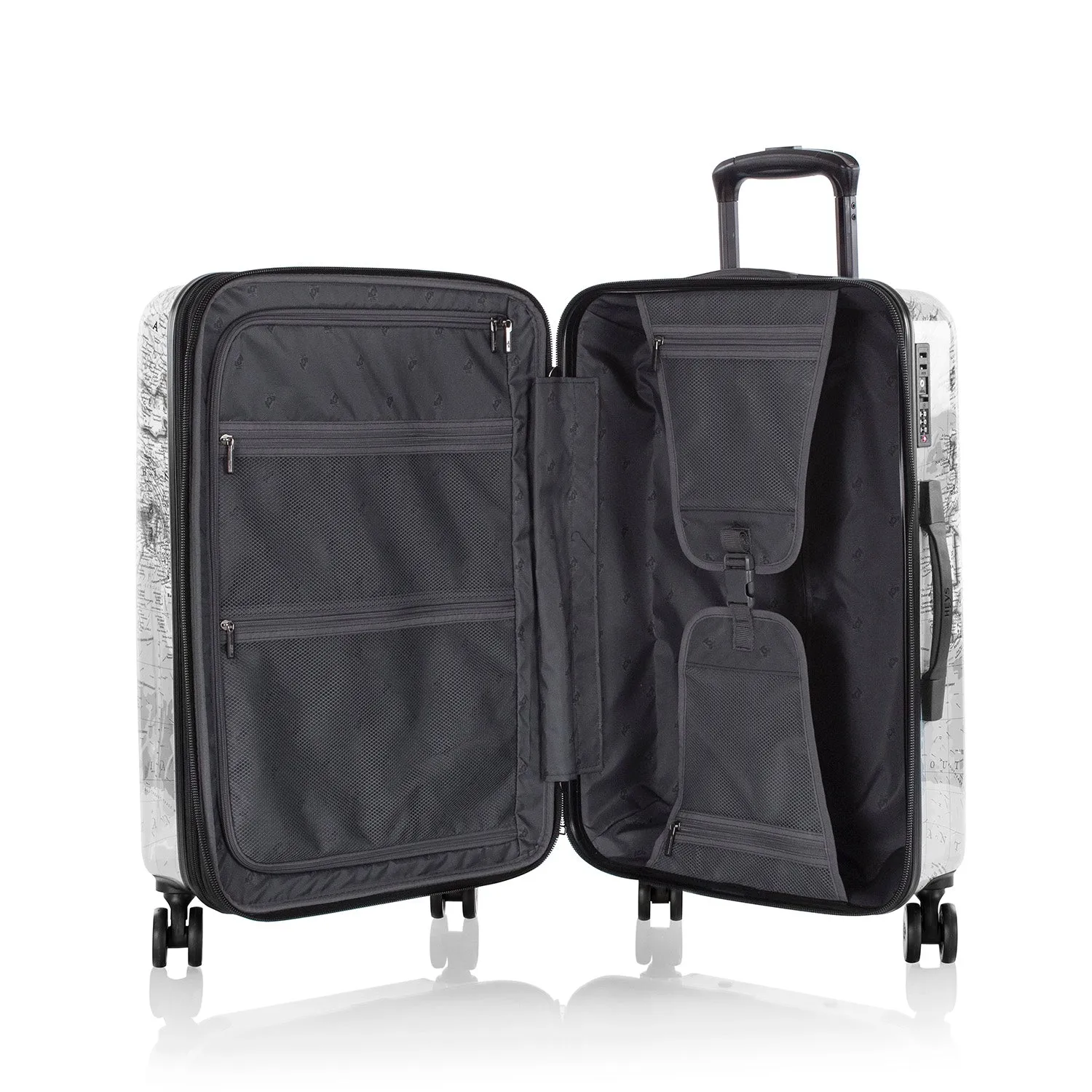 Journey 3G 26 Inch Fashion Spinner® Luggage - Black/White Map
