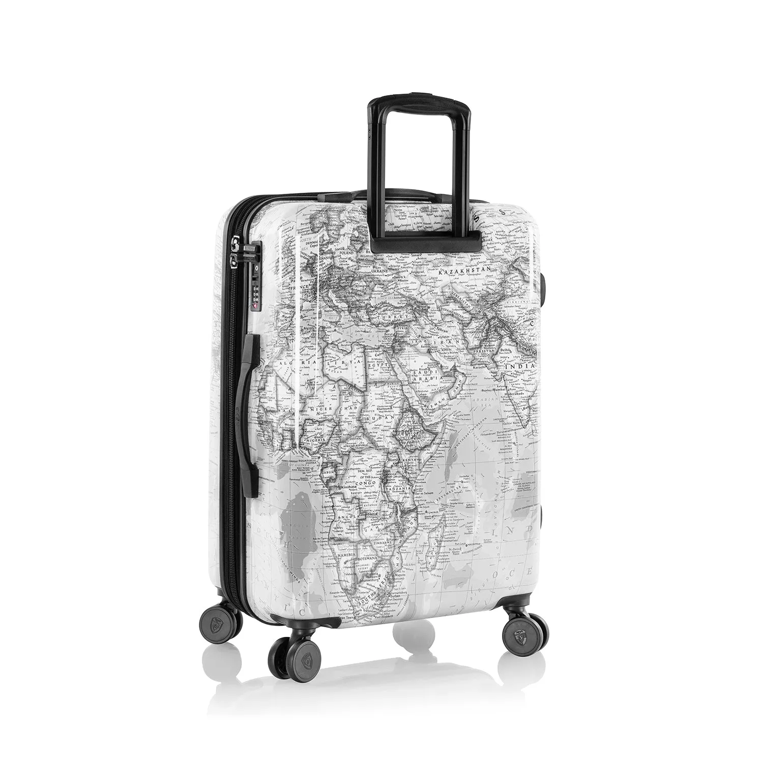 Journey 3G 26 Inch Fashion Spinner® Luggage - Black/White Map