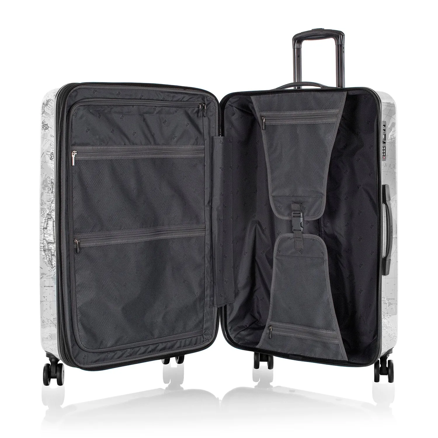Journey 3G 30 Inch Fashion Spinner® Luggage - Black/White Map
