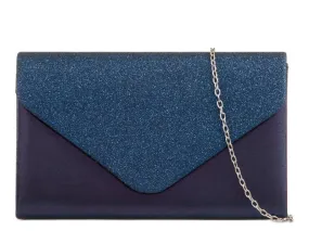 Navy Glitter Shimmer Clutch Bag
