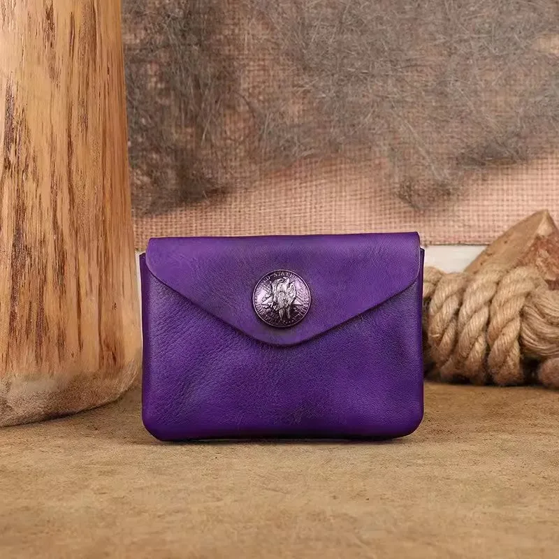 Womens Card And Coin Holder Genuine Leather Wallets For Ladies