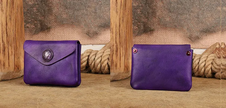 Womens Card And Coin Holder Genuine Leather Wallets For Ladies