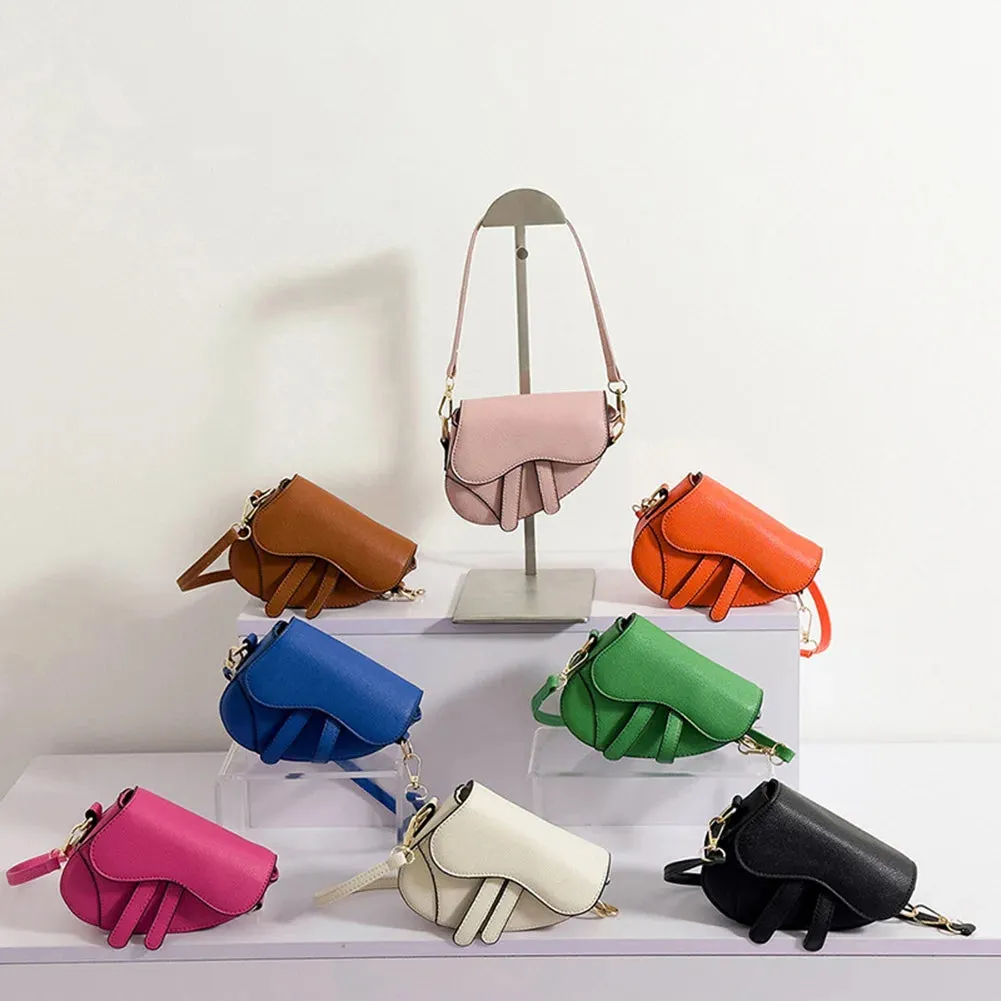 Women's Elegant Compact Saddle Shoulder Handbag Fashion Underarm Hasp Zipper Casual Simple Messenger Crossbody Bag